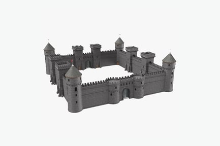Preview: Fortified Medieval Castle with Towers and Gate