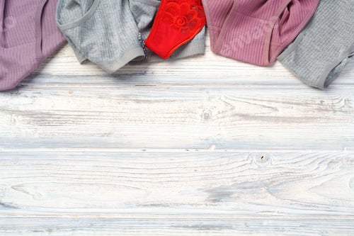 Preview: Women's panties set collection for background, top view