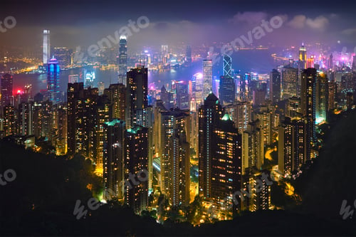 Preview: Hong Kong skyscrapers skyline cityscape view