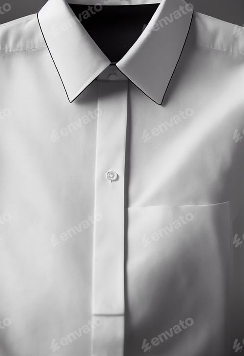 Preview: Close up detail of the collar of a white tshirt, mockup design