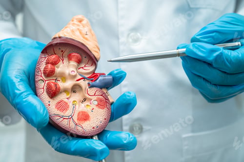 Preview: Kidney disease, Chronic kidney disease ckd, Doctor hold model to study and treat in hospital.