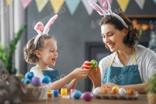 Preview: family preparing for Easter