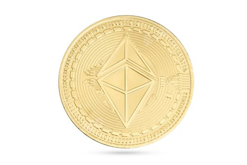Preview: Ethereum coin isolated on white background