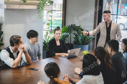 Preview: businessperson partner team, brainstorming and handshake with cooperation colleague