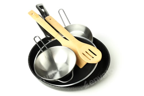 Preview: Different kitchen utensil isolated on white background