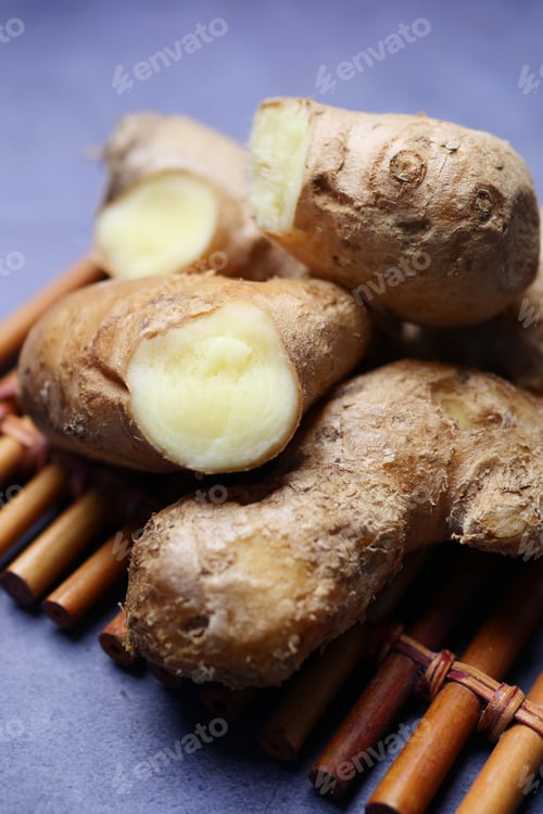 Preview: Close up of Gingers on chopping board.