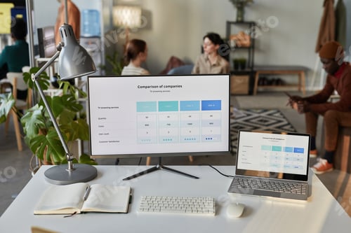 Preview: Business Data On Computer Screen