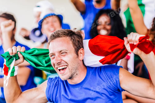 Preview: Supporters from Italy at stadium watching the match