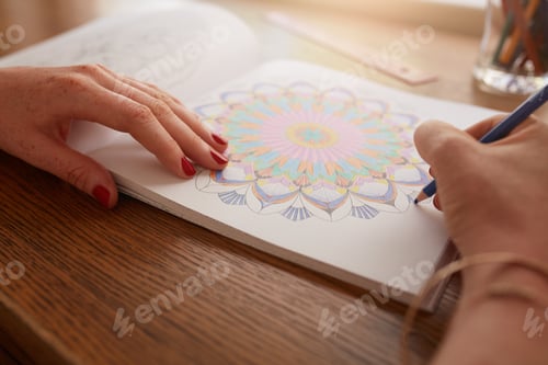 Preview: adult; adult coloring; anti; book; books; coloring; colouring; in; stress; table; view; woman; zen