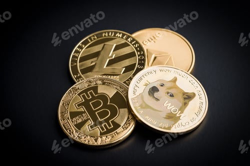 Preview: Dogecoin, litecoin, etheteum and bitcoin.