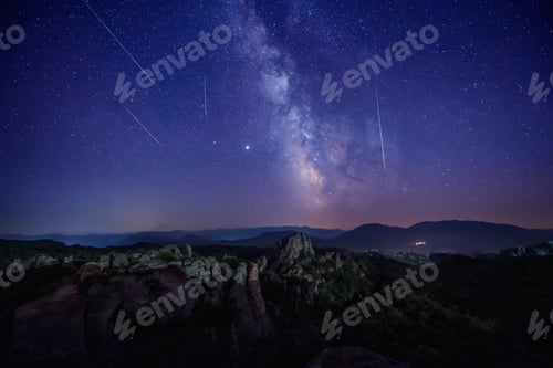 Preview: Milky way above rock formation