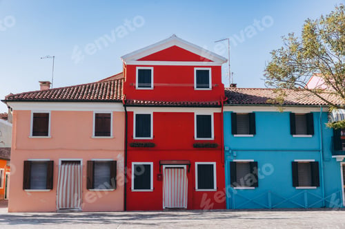 Preview: Burano island colorful houses representing Venetian architecture