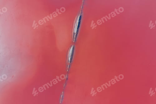 Preview: Amazing purple water. Aerial view of Jarilgach island in Ukraine. Majestic landscapes