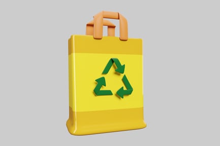 Preview: Yellow recycle bag with symbol
