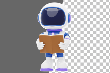 Preview: Astronaut Floating While Reading a Book 3D Illustration