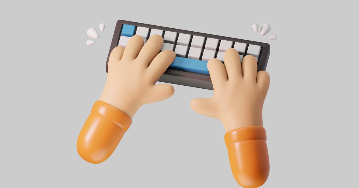 Hands interacting with keyboard and input device 3D, Incl. accessory ...
