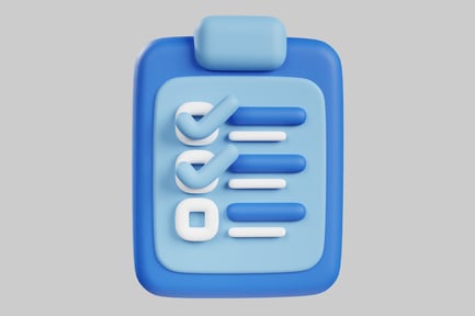 Visualização: Ícone azul da lista de verificação