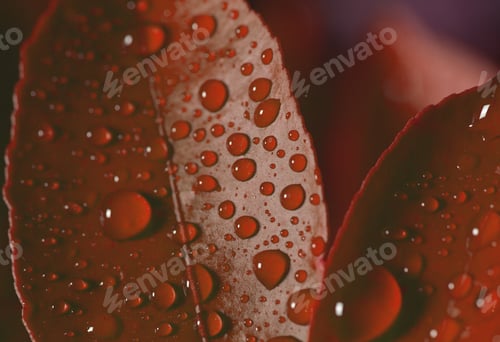 Preview: Drops Of Water On A Leaf Background Image