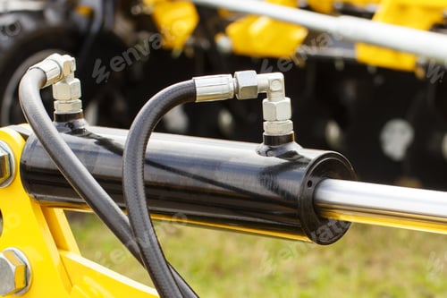 Preview: Detail of pneumatic or hydraulic machinery, part of piston or actuator