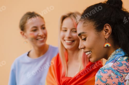 Preview: Smiling Young Women Posing Together in Sunlight