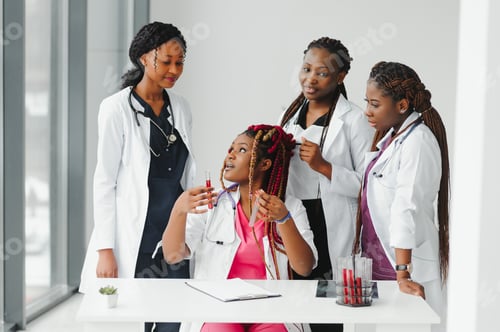 Preview: group of professionals medical workers working together.