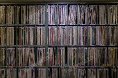 Preview: Large collection of vinyl and cassettes at a radio station storage