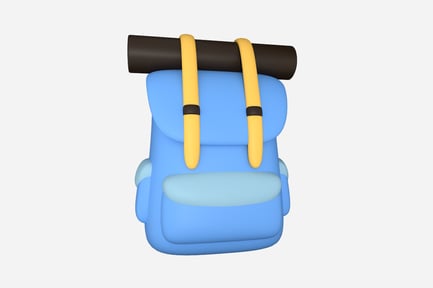 Preview: Backpack Hiking Nature 3D Illustration