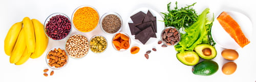 Preview: Various products containing magnesium. Selective focus.