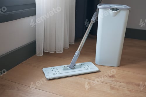 Preview: cleaning tiles floor with mop
