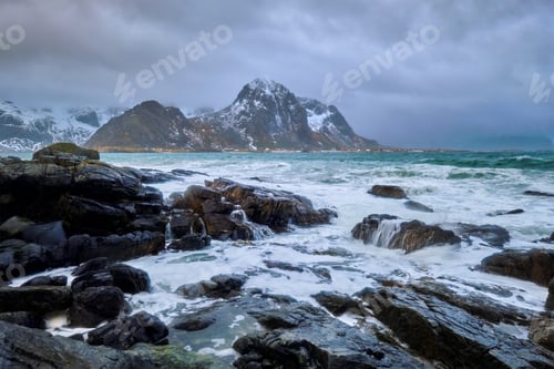 Preview: Rocky coast of fjord in Norway