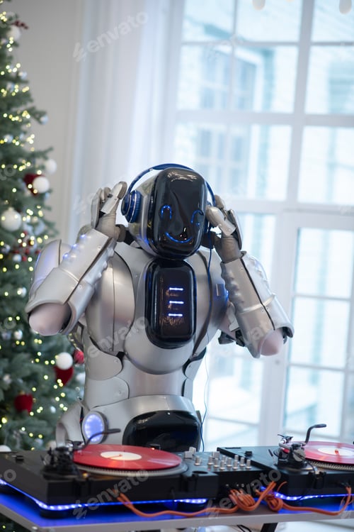 Preview: Big robot putting earphones on his head