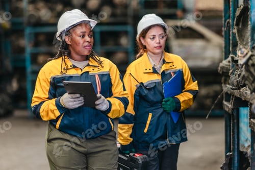 Preview: Two Female Technicians Inspecting Automotive Parts