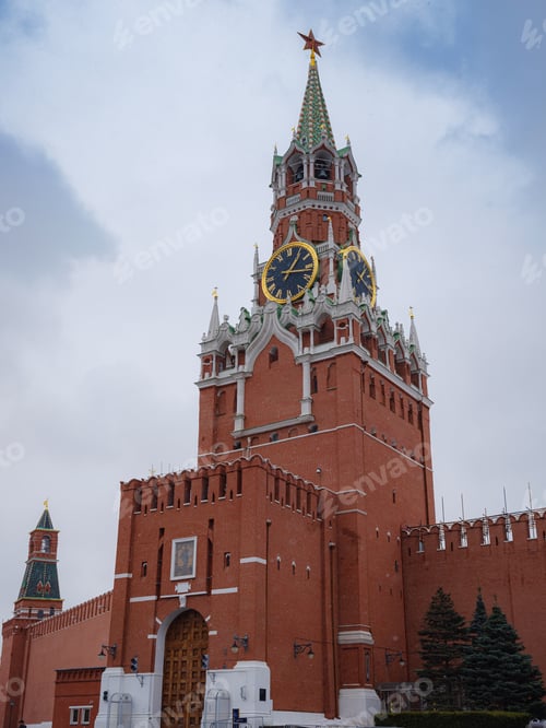 Preview: The Kremlin's Spasskaya Tower on a snowy winter day