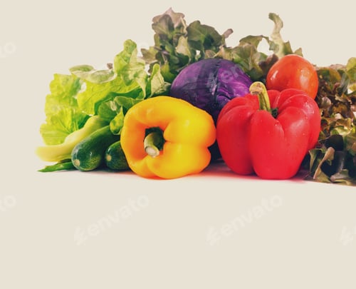Preview: Healthy food on white