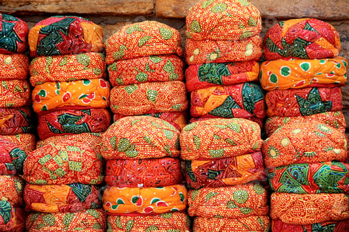 Preview: Stack of Red Rajasthani Caps