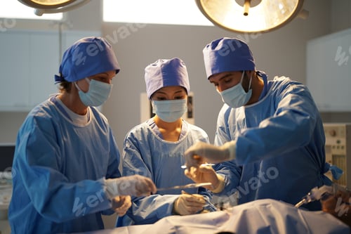 Surgeons Working Together in Operating Room