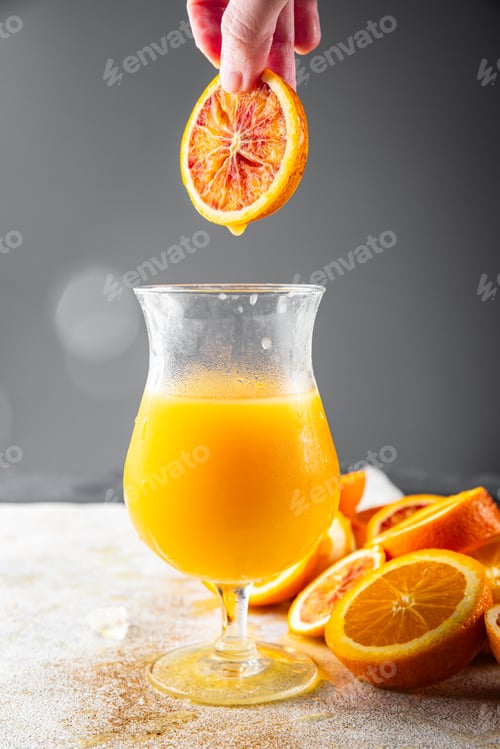 Preview: Orange juice natural juice drink fresh appetizer meal food snack on the table copy space food backgr