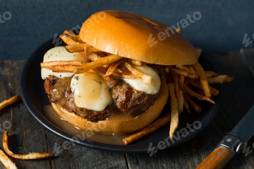 Preview: Homemade Poutine Hamburger with Fries
