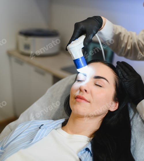 Preview: Doctor diagnoses the structure of the hair. Consultation with a trichologist
