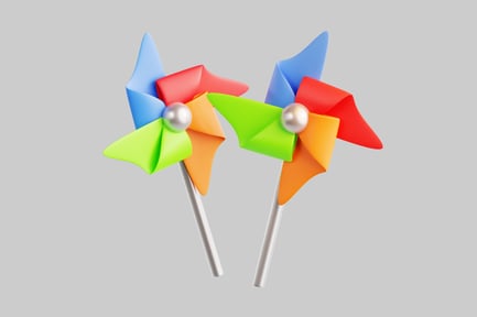 Preview: Two colorful pinwheels.