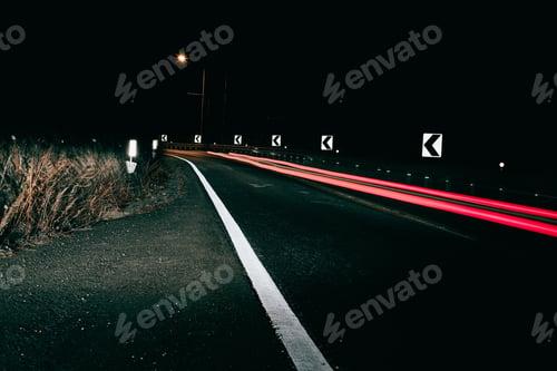 Long Exposure of Road at Night Time
