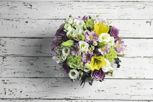 Preview: Bouquet of flowers top view
