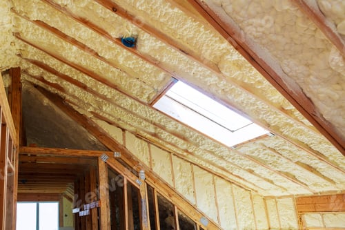 Preview: thermal and hidro insulation Inside wall insulation in wooden house, building under construction