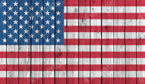 Preview: United States of America national flag on old weathered wood background