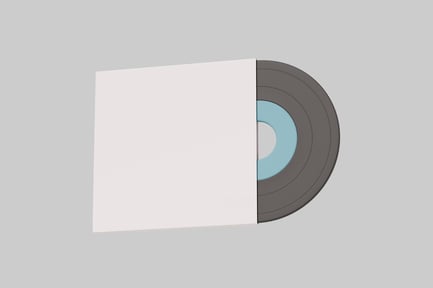 Preview: Vinyl record with light blue center and white sleeve