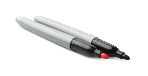 Preview: Two bright color markers isolated on white