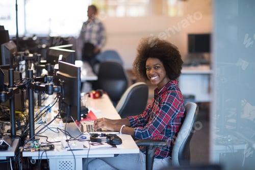 Preview: portrait of a young successful African-American woman in modern