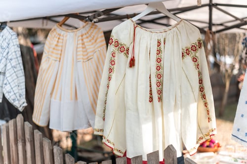 Preview: Handmade national shirts in Village Museum in Bucharest, Romania