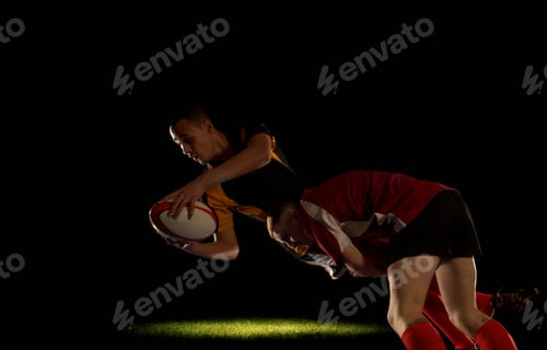 Preview: Rugby player being tackled