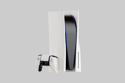 Preview: White game console and controller